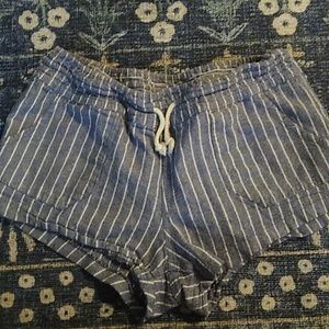 Stripe linen shorts
